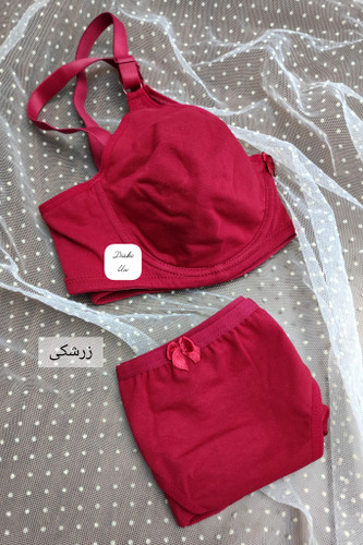 ست سوتین فنردار و شورت نخی روزانه سایز کوچک برند طرفه